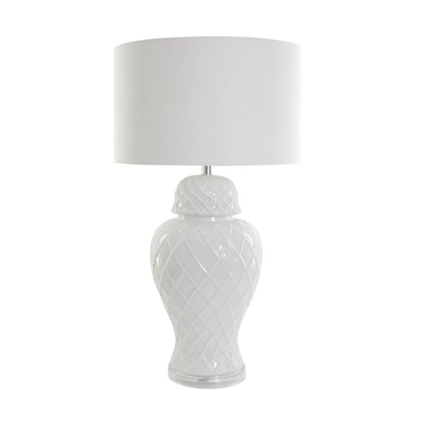 Diamond Jar Lamp With White Shade