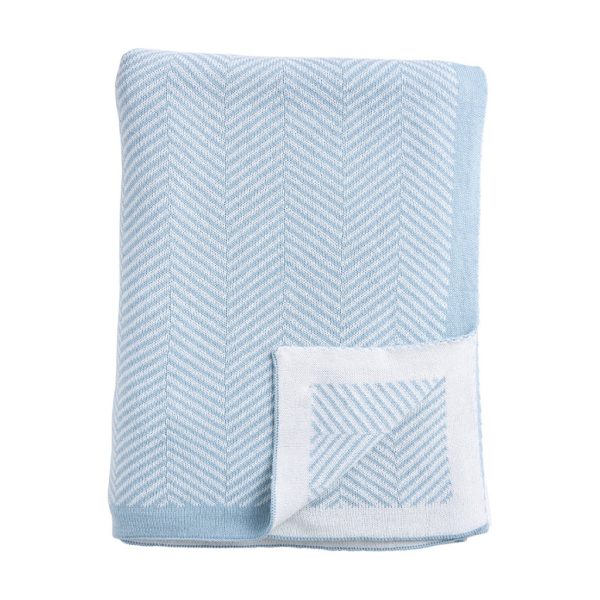 Sky Blue Herringbone Throw