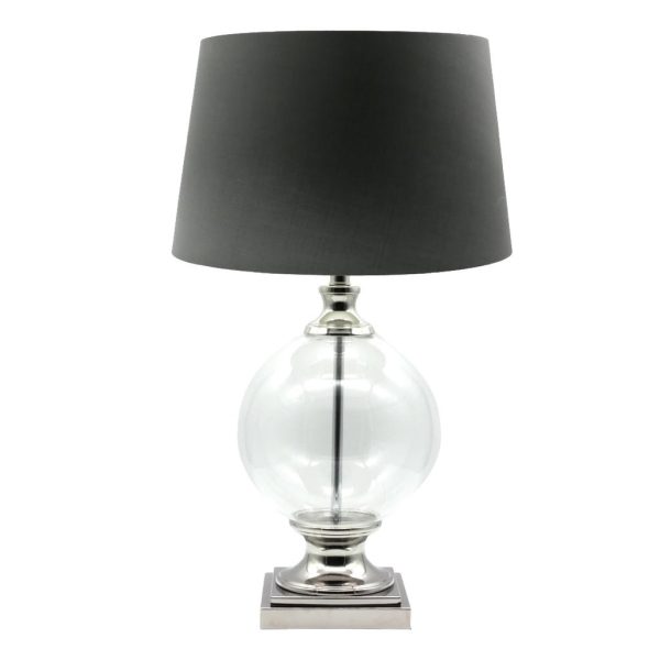 Deanah Glass Lamp with Grey Shade