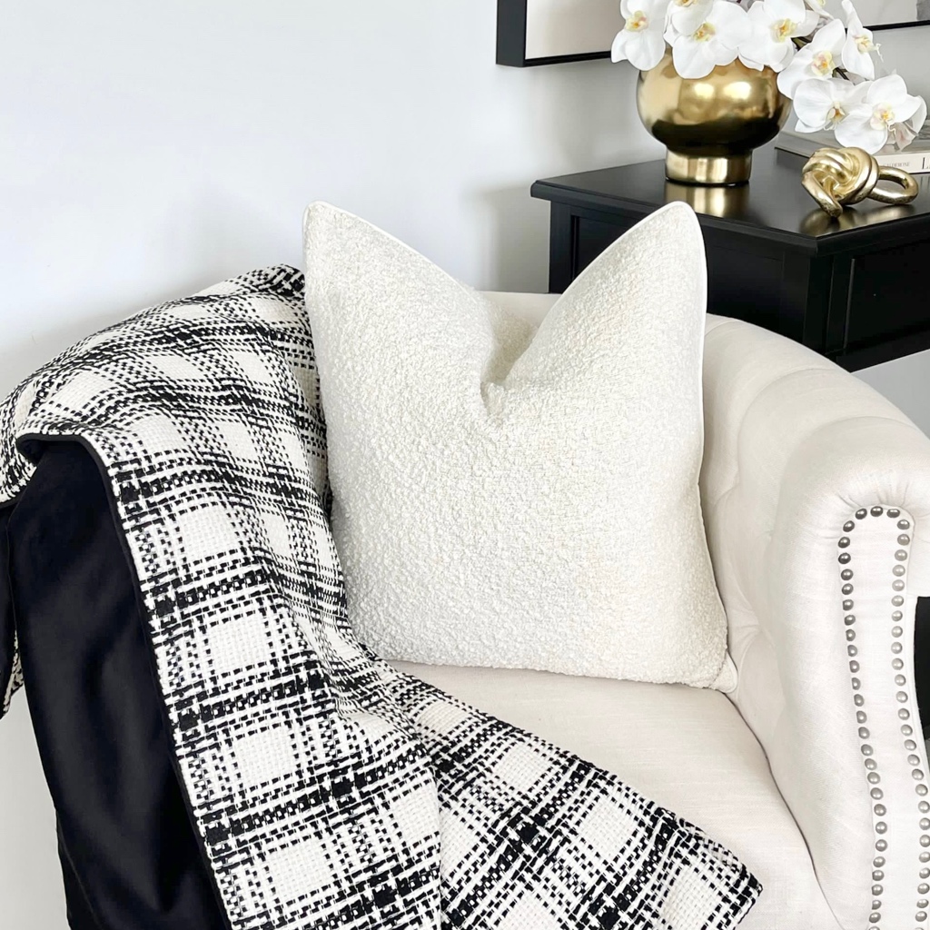 Black and white sales checkered throw pillows